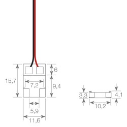 Conector transparente para fitas LED COB + SMD  - 10mm - IP20