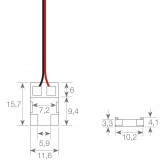 Connecteur transparent pour rubans LED COB + SMD  - 10mm - IP20