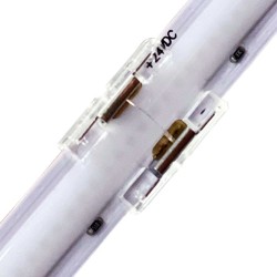 Conector de união transparente para tiras de LED - COB + SMD - 10mm - IP20