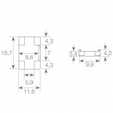 Conector de união transparente para tiras de LED - COB + SMD - 10mm - IP20