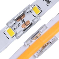 Conector Transparente para unión tiras LED COB + SMD - 10mm - IP20