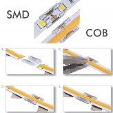 Conector de união transparente para tiras de LED - COB + SMD - 10mm - IP20