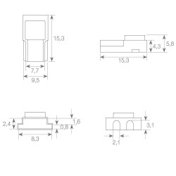 Conector para fitas LED COB + SMD  - 8mm - IP20