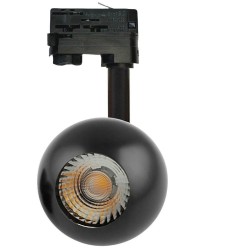 Foco LED 10W FENIX Cromado Negro Carril Trifásico CRI+93