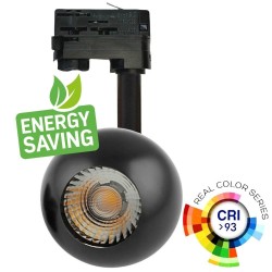 Foco LED 10W FENIX Cromado Negro Carril Trifásico CRI+93