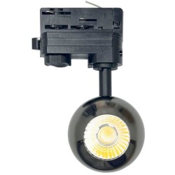 Foco LED 10W FENIX Cromado Negro Carril Trifásico CRI+93