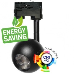 Foco LED 10W FENIX Negro Carril Trifásico CRI+93