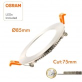 Downlight Slim LED Rond 5W Inox - CCT- OSRAM CHIP DURIS E 2835