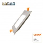 Painel LED Slim 5W Quadrada Inox - CCT - OSRAM CHIP DURIS E 2835