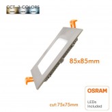 LED Einbauleuchte Quadratisch 5W Silber Rahmen - CCT- OSRAM CHIP DURIS E 2835