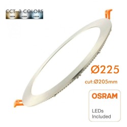 20W LED Circular Downlight Slim - Stainless Steel - CCT- OSRAM CHIP DURIS E 2835