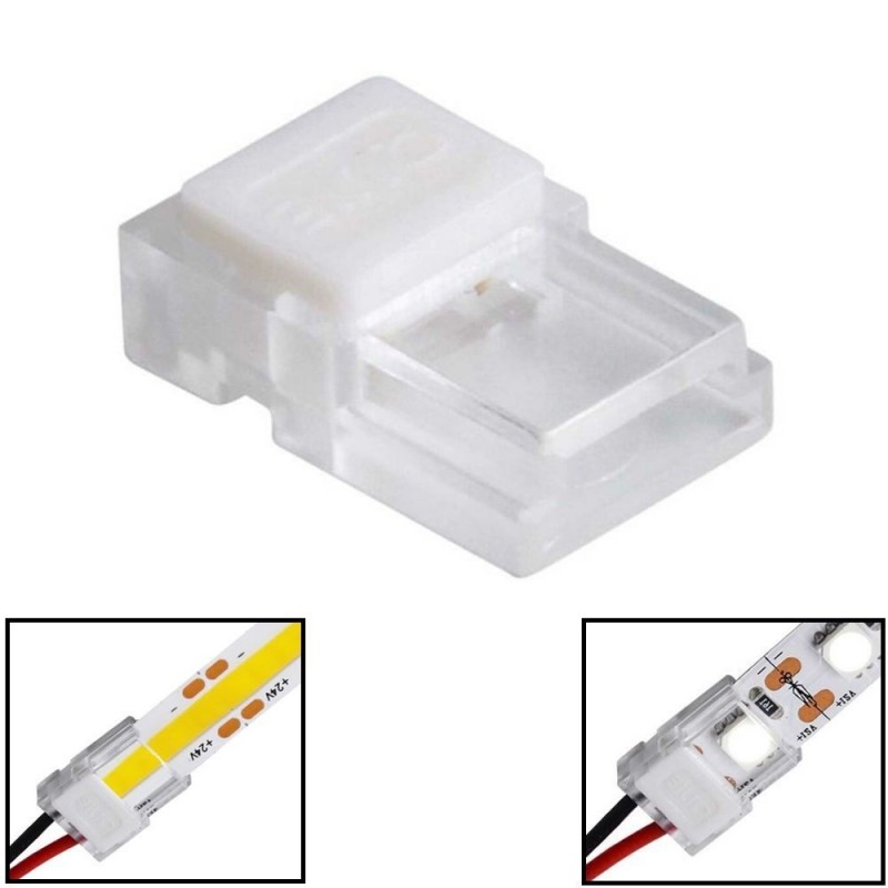 Connector for COB + SMD LED strips - 8mm - IP20