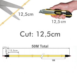 Fita LED COB 220V | 640 LED/m | 50m | FLIP CHIP | 1650Lm |15W/M | CRI90 | IP20 | Corte 100cm