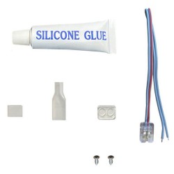 KIT Cola de Silicone para Tiras de LED  + Conector + Tampa + Tampão - IP65