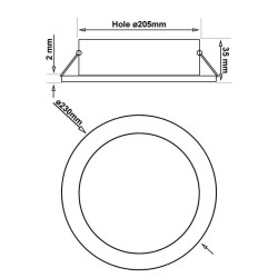 44W LED Downlight Round - Philips CertaDrive- CCT - UGR17