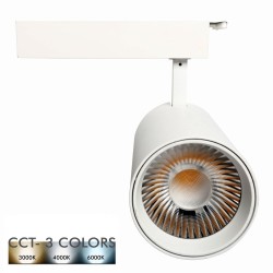 Foco LED 30W VAASA Blanco Carril Monofásico CRI +90 CCT