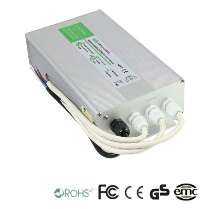 Power supply 12V 200W  16.6A - Aluminium - IP67