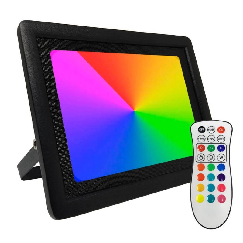 Foco Projector Exterior preto LED 50W ACTION IP65- RGB