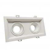 Aro Branco Downlight Quadrado Basculante para lâmpada LED MR16 GU10