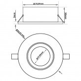 Anneau d'encastrement réglable carré pour LED GU10 MR16 - Ø85mm - Aluminium