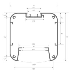 Lâmpada Linear Pendente LED - ANTONIO Branco - 0,5m - 1m - 1,5m - 2m