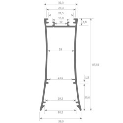 Lâmpada Linear Pendente LED - LOLA Preto - 0,5m - 1m - 1,5m - 2m