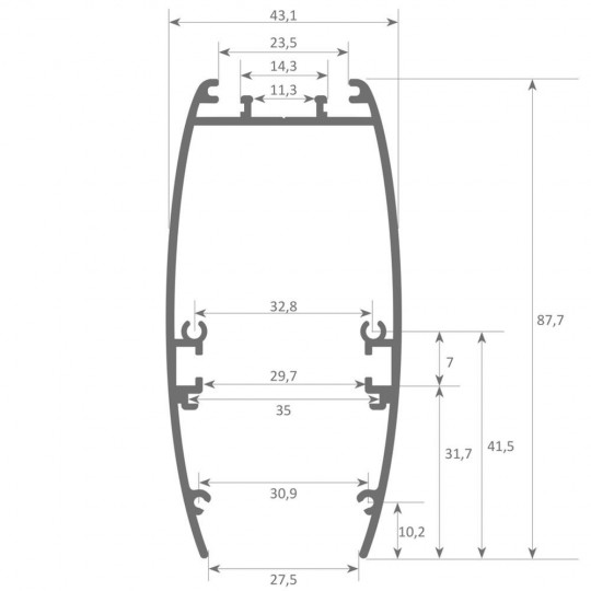 Linearlampe Pendelleuchte LED - RICHARD Weiß - 0,5 m - 1m - 1,5m - 2m