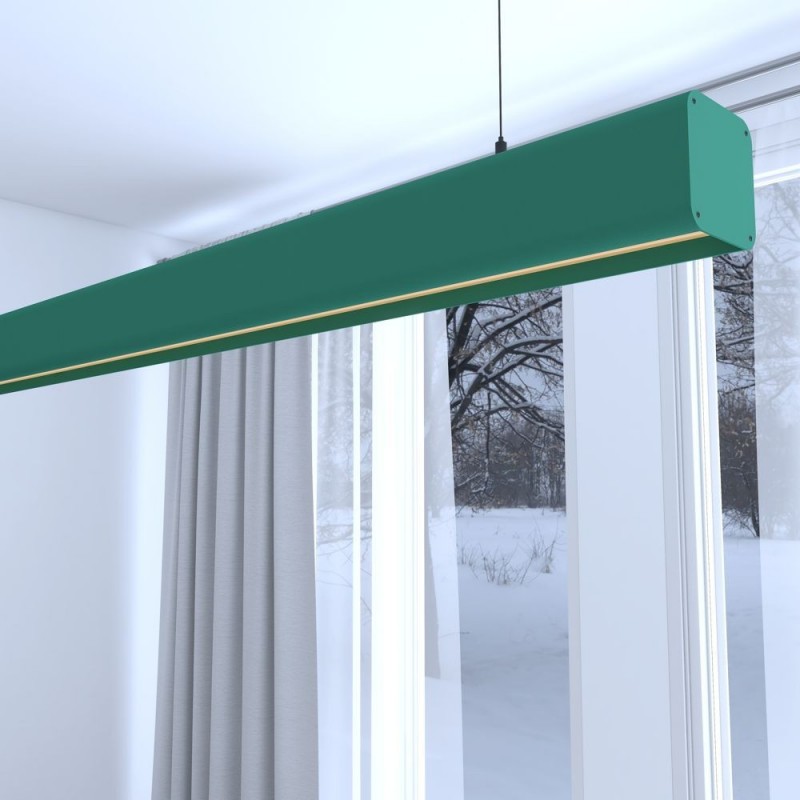 Lampe Linéaire Suspension LED - ANTOINE Vert patine - 0,5m - 1m - 1,5m - 2m