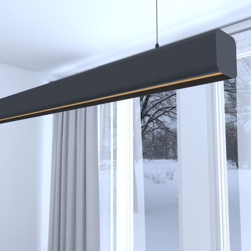 Lâmpada Linear Pendente LED - ANTONIO Preto - 0,5m - 1m - 1,5m - 2m