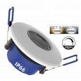 Downlight LED 6W - IP66 - Blanc Circulaire - CCT - Spécial Salles de Bains - Extérieur -RT2012