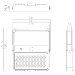 100W SOLAR LED Outdoor Floodlight - ALL IN ONE- 5000K