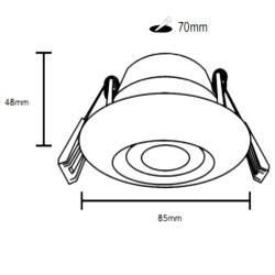 8W Downlight LED - IP65 - Dimmable - Circular White - CCT- Special Bathrooms - Outdoor