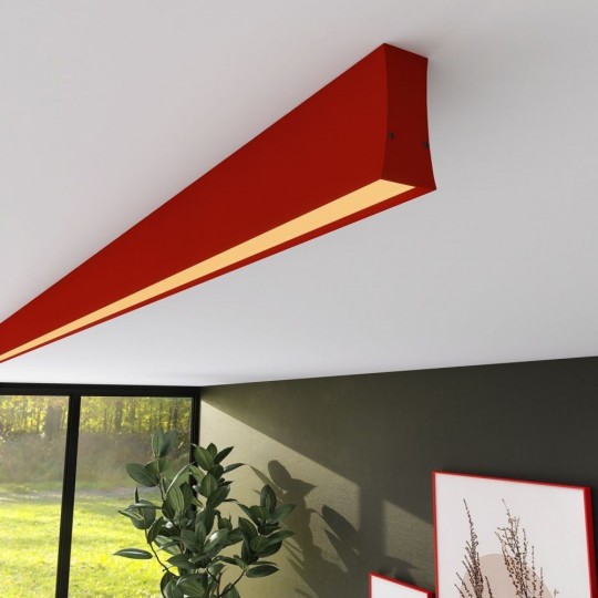 Lineare LED - Deckenaufbauleuchte - LOLA Tomatenrot- 0,5 m - 1m - 1,5m - 2m