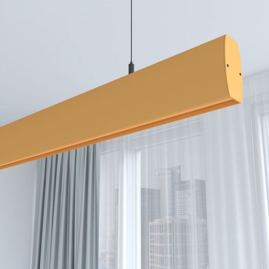 Lâmpada Linear Pendente LED - RICARDO Amarelo pastel - 0,5m - 1m - 1,5m - 2m