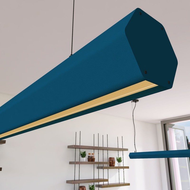 Lâmpada Linear Pendente LED - PACO Azul azure- 0,5m - 1m - 1,5m - 2m