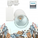 LED Tracklight 40W MADRID White PHILIPS Driver THREE-PHASE rails - SPECIAL FOR FOOD