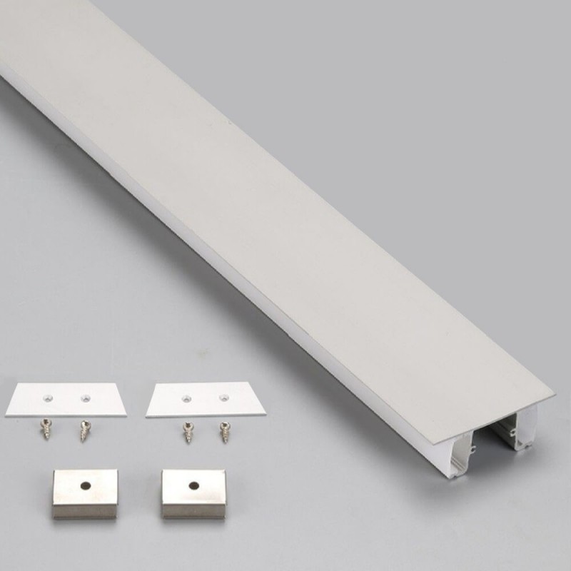 Profil en Aluminium - NOIR - Surface - U - pour bande LED - 2 mètres