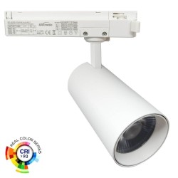 LED Tracklight  40W - 34W - FARUM - White Single Phase Track - Professional Color 98 - UGR13