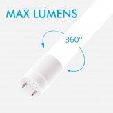 PACK 10 - LED Tube Glass - 20W PRO  - 120cm T8 - 170 Lm/W - PRO MAX LUMENS - 3400Lm - NO FLICK