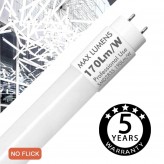 PACK 10 - LED Tube Glass - 20W PRO  - 120cm T8 - 170 Lm/W - PRO MAX LUMENS - 3400Lm - NO FLICK