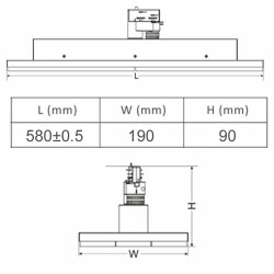 Foco LED 75W LINEAR  ARENDAL Calha TRIFASICO - 58cm