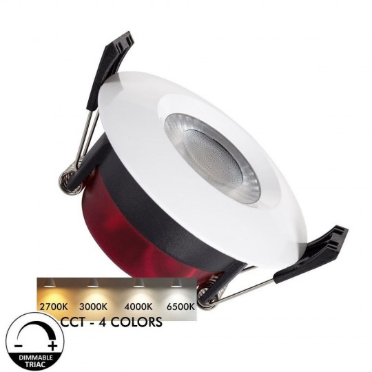 Downlight LED 8W - IP65 - Dimmable - Blanc Circulaire - CCT - Spécial Salles de Bains - Extérieur