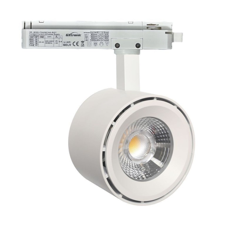 Foco LED 40W - 34W  ODENSE Branco GXTronic Driver Calha Monofásico - CRI+92