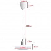 26W LED Pendant Lamp - White - E27 - Plate