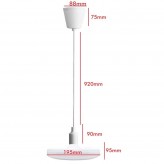 Lampe Suspension LED - Blanc - 26W - E27 - Plat