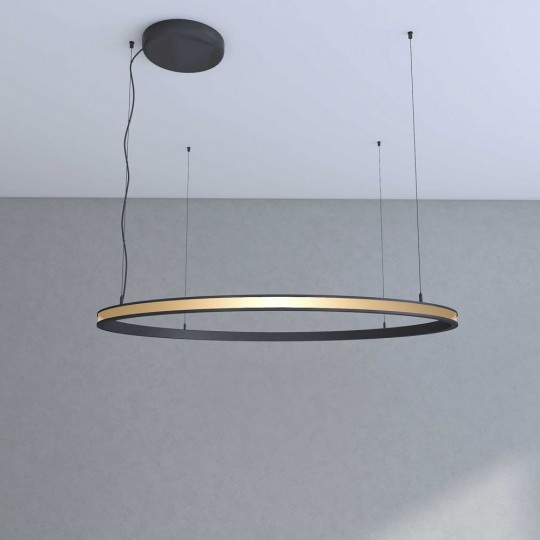 LED-Pendelleuchte - Rund Schwarz - 77W - SPACE VENUS - 120cm