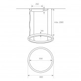 Suspension LED Circulaire Noire - 37W - SPACE VENUS - 60cm