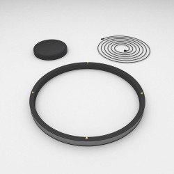 Lâmpada LED Pendente Circular Preto - 37W - SPACE  ENUS - 60cm