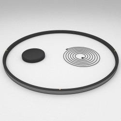 Lâmpada LED Pendente Circular Preto - 77W - SPACE  VENUS - 120cm