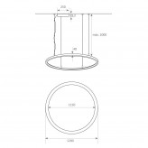 LED-Pendelleuchte - Rund Schwarz - 77W - SPACE VENUS - 120cm